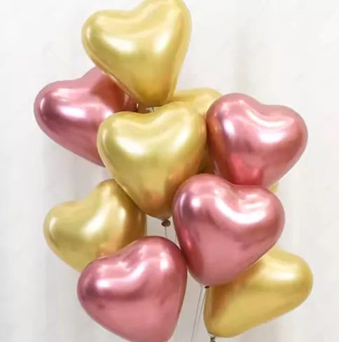 Metal Heart-Shaped Latex Ball